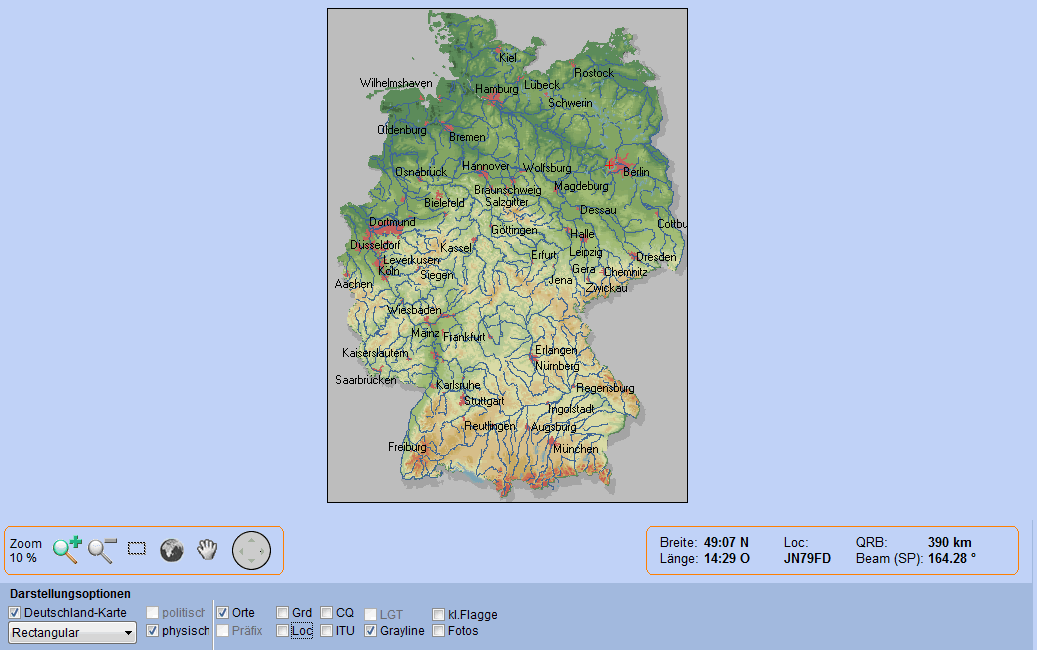 Deutschlandkarte physisch