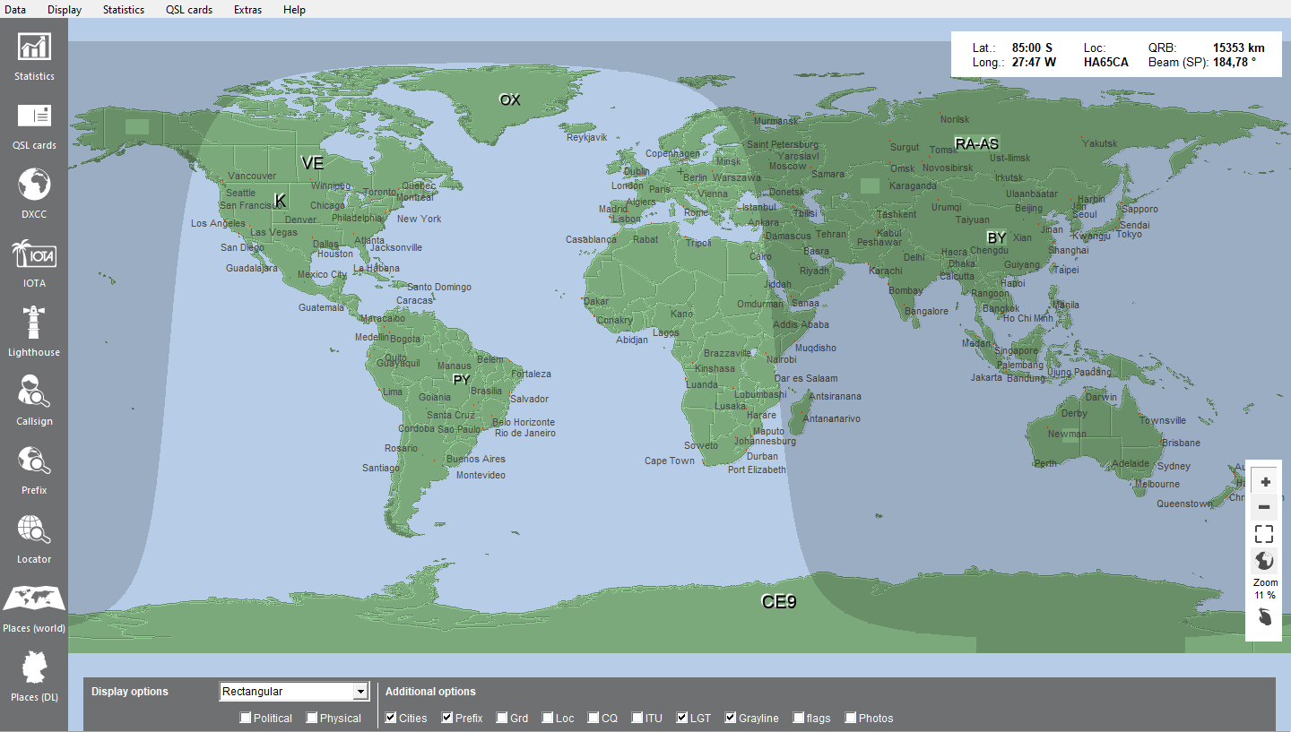World map neutral with grayline